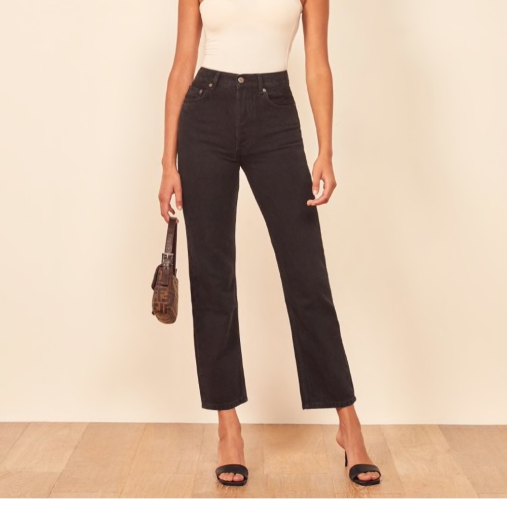 NWT Reformation Cynthia High Rise Black Jeans